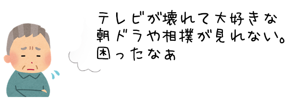 テレビが壊れて大好きな朝ドラや相撲が見れない。困ったなぁ